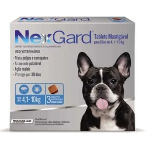 NexGard Antipulgas e Carrapatos de 4,1 a 10kg para Cães 3 tabletes