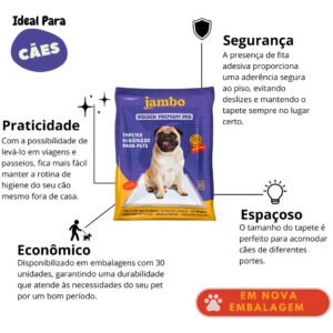 Tapete Higiênico Golden Premium Para Cães 80cm X 60cm Com 30 Unidades